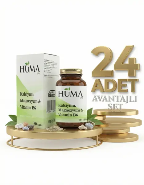 Naturalive Huma Kalsiyum, Magnezyum Vitamin B6 60 Tablet x24 - 1