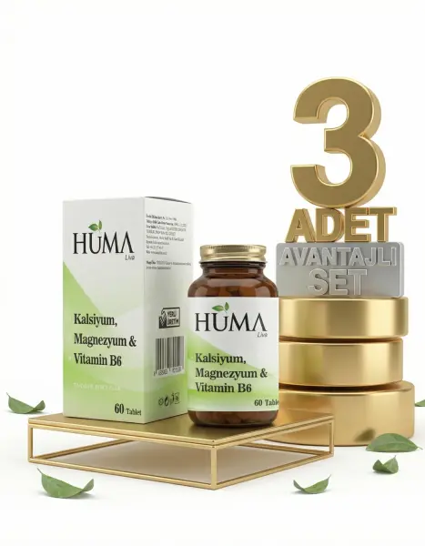 Naturalive Huma Kalsiyum, Magnezyum Vitamin B6 60 Tablet x3 - 1