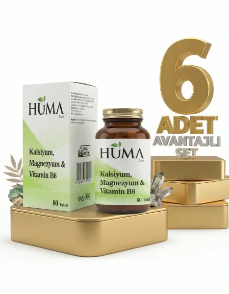 Naturalive Huma Kalsiyum, Magnezyum Vitamin B6 60 Tablet x6 - 1