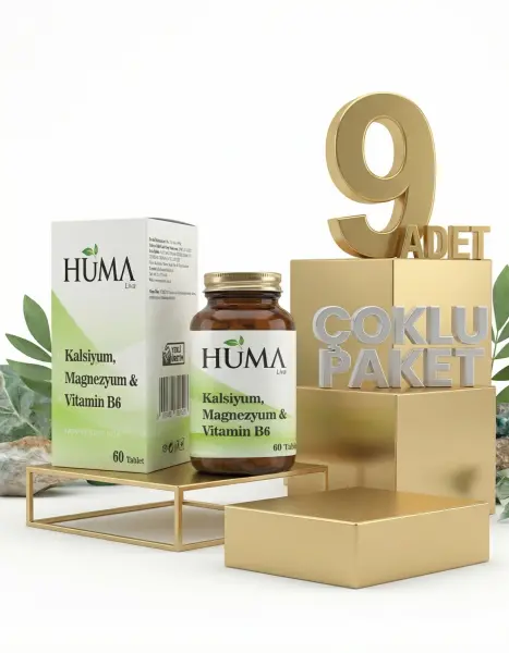 Naturalive Huma Kalsiyum, Magnezyum Vitamin B6 60 Tablet x9 - 1