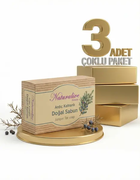 Naturalive Katı Ardıç Katranlı Sabun 3x120 Gr - 1