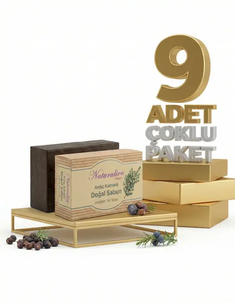 Naturalive Katı Ardıç Katranlı Sabun 9x120 Gr - 1