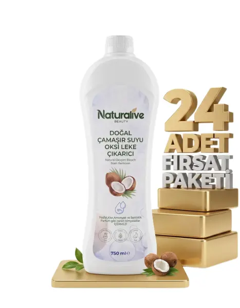 Naturalive Doğal Çamaşır Suyu Oksi Leke Çıkarıcı 24x750 Ml - 1