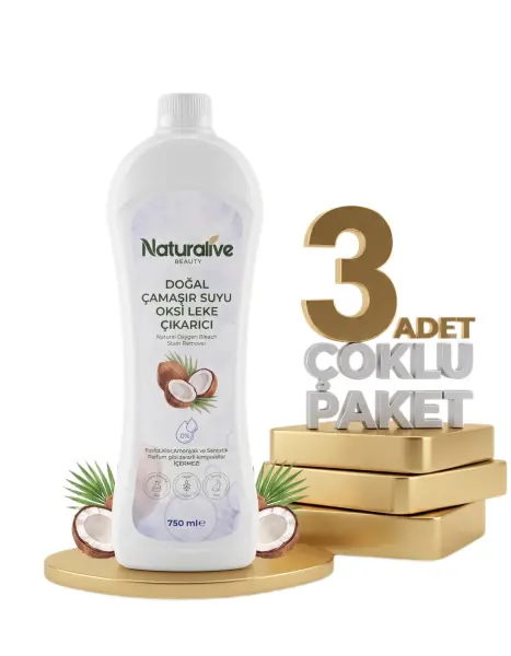 Naturalive Doğal Çamaşır Suyu Oksi Leke Çıkarıcı 3x750 Ml - 1