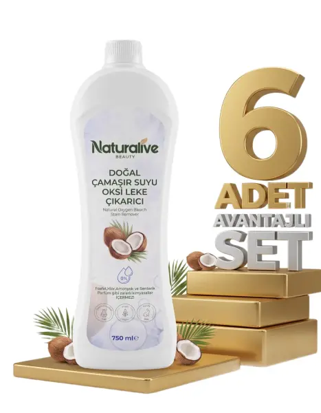 Naturalive Doğal Çamaşır Suyu Oksi Leke Çıkarıcı 6x750 Ml - 1