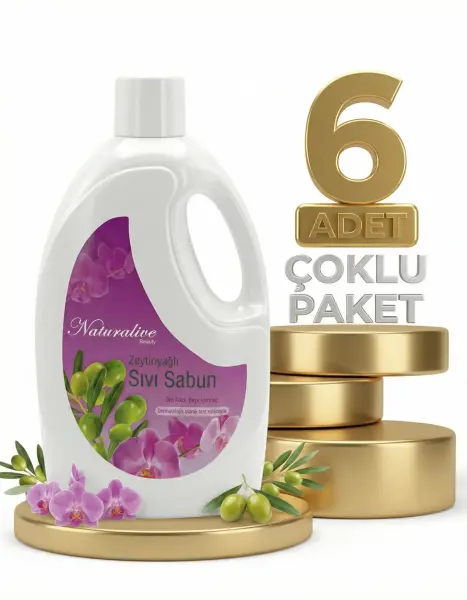 Naturalive Zeytinyağlı Sıvı El Sabunu 6x2,5 Lt - 1