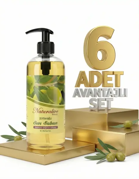 Naturalive Zeytinyağlı Sıvı Sabun 6x500 Ml - 1