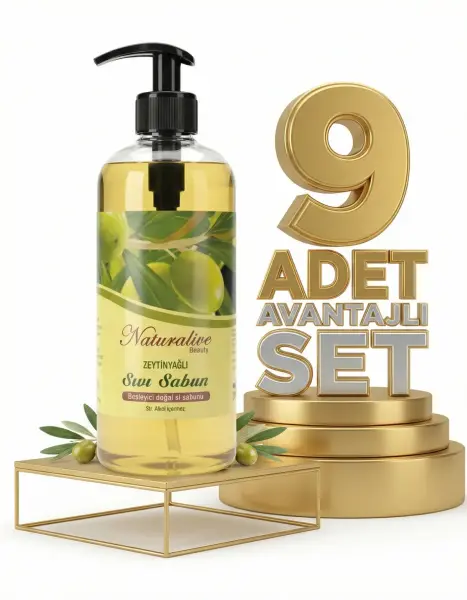 Naturalive Zeytinyağlı Sıvı Sabun 9x500 Ml - 1