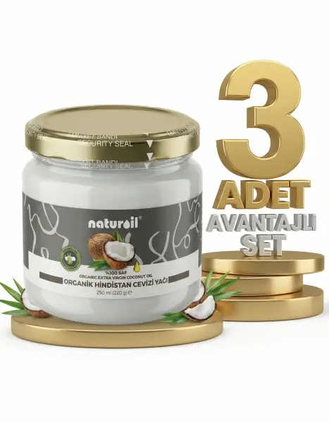 Naturoil Organik Hindistan Cevizi Yağı 3x250 Ml - 1