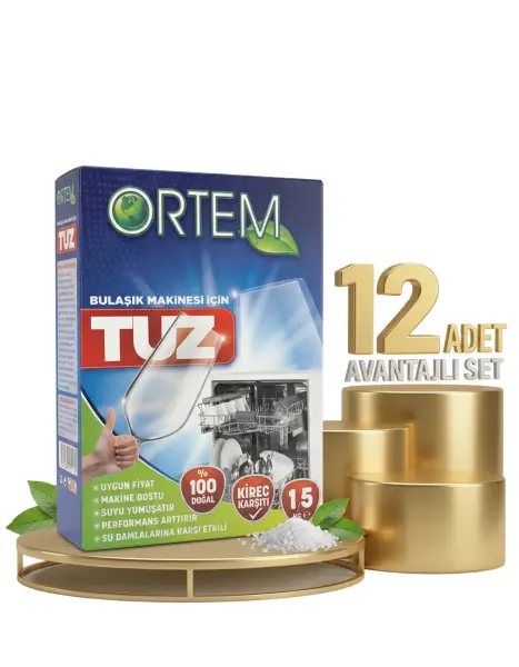 Ortem Bulaşık Makine Tuzu 12x1,5 Kg - 1