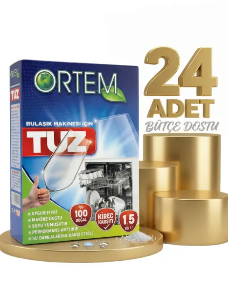 Ortem Bulaşık Makine Tuzu 24x1,5 Kg - 1