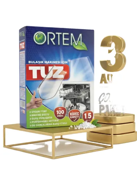Ortem Bulaşık Makine Tuzu 3x1,5 Kg - 1
