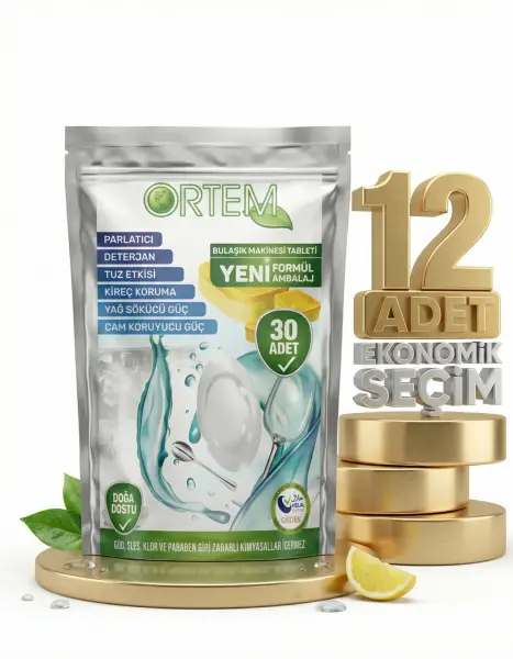 Ortem Bulaşık Makinesi Tableti 12x30lu - 1