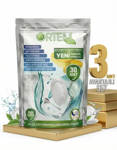 Ortem Bulaşık Makinesi Tableti 3x30lu - Ortem