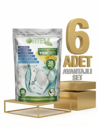 Ortem Bulaşık Makinesi Tableti 6x30lu - Ortem