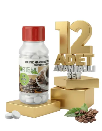 Ortem Kahve Makinesi Temizleme Tableti 30lu 45 Gr x12 - ORTEM
