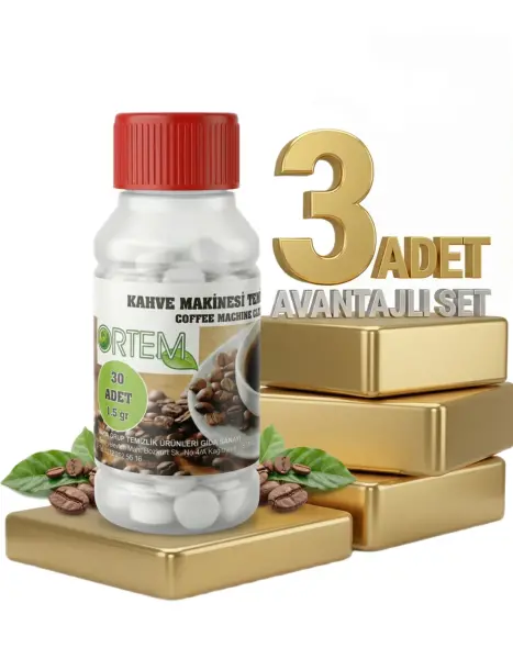Ortem Kahve Makinesi Temizleme Tableti 30lu 45 Gr x3 - 1