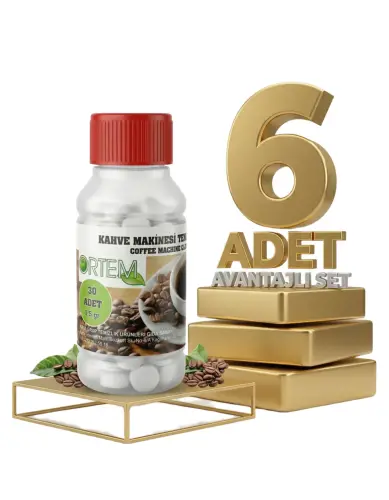 Ortem Kahve Makinesi Temizleme Tableti 30lu 45 Gr x6 - ORTEM