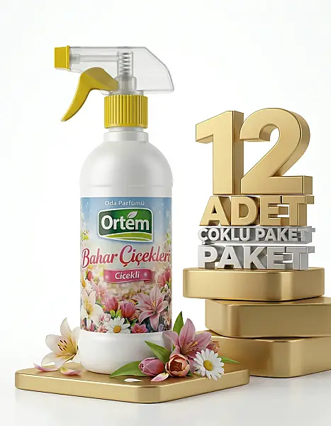 Ortem Oda Parfümü Bahar Çiçekleri 12x500 Ml - 1