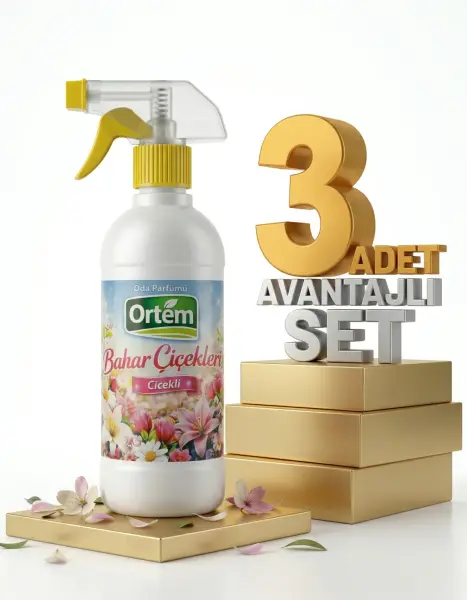 Ortem Oda Parfümü Bahar Çiçekleri 3x500 Ml - 1