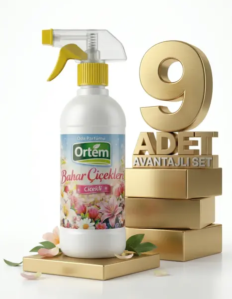 Ortem Oda Parfümü Bahar Çiçekleri 9x500 Ml - 1