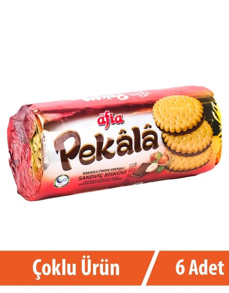Pekala Kakaolu Fındık Kremalı Sandviç Bisküvi 6x200 Gr - 1