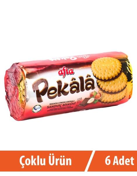 Pekala Kakaolu Fındık Kremalı Sandviç Bisküvi 6x200 Gr - 1