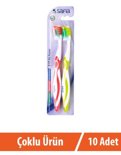 Safia 1+1 Yetişkin Diş Fırçası 10lu - Safia