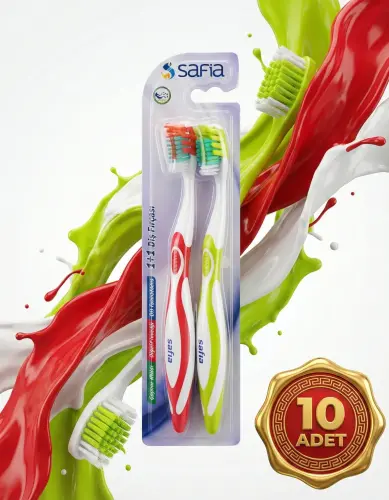 Safia 1+1 Yetişkin Diş Fırçası 10lu - 2
