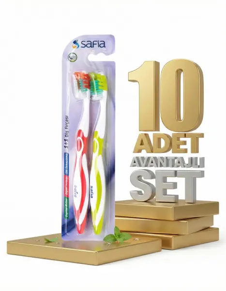 Safia 1+1 Yetişkin Diş Fırçası 10lu - 1