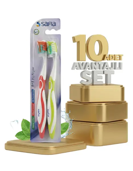 Safia 1+1 Yetişkin Diş Fırçası 10lu - 1