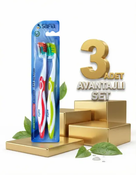 Safia 1+1 Yetişkin Diş Fırçası x3 - 1