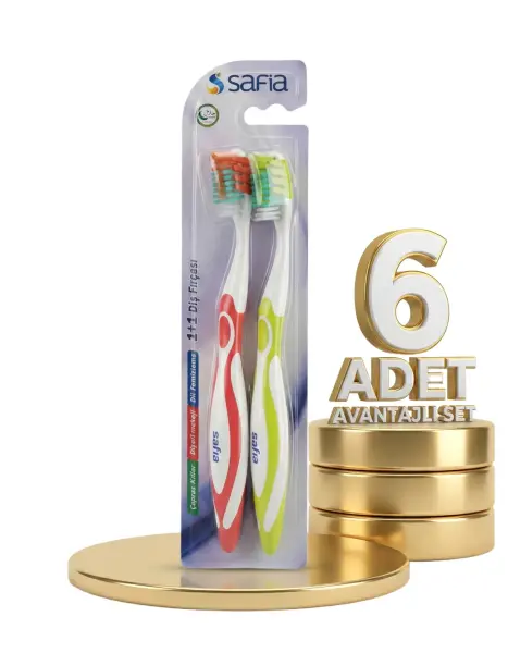 Safia 1+1 Yetişkin Diş Fırçası x6 - 1