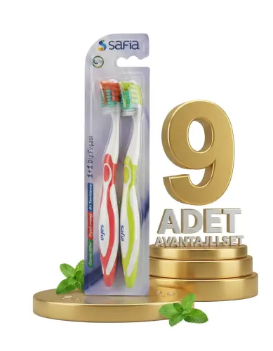 Safia 1+1 Yetişkin Diş Fırçası x9 - Safia