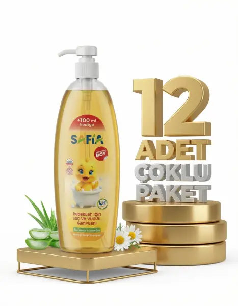 Safia Bebek için Saç ve Vücut Şampuanı 12x750 Ml - 1
