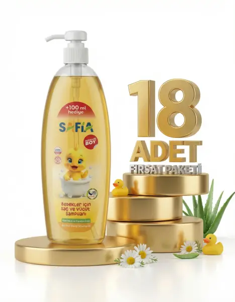 Safia Bebek için Saç ve Vücut Şampuanı 18x750 Ml - 1