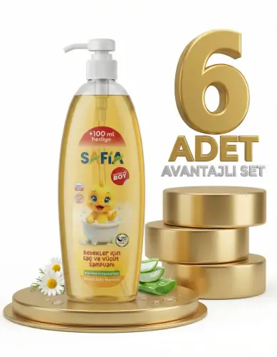 Safia Bebek için Saç ve Vücut Şampuanı 6x750 Ml - SAFİA