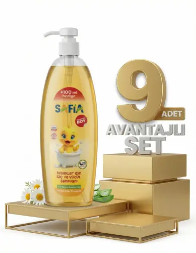 Safia Bebek için Saç ve Vücut Şampuanı 9x750 Ml - SAFİA
