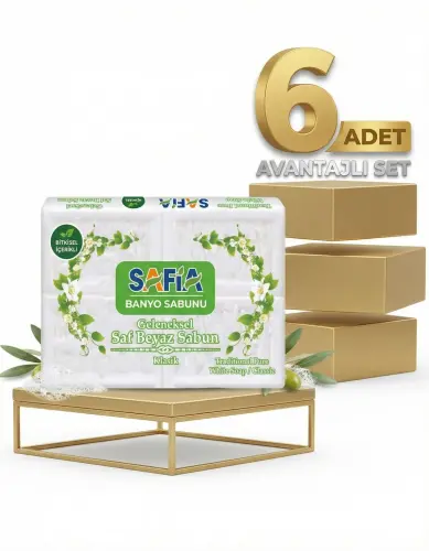 Safia Beyaz Banyo Sabunu 6x600 Gr - SAFİA