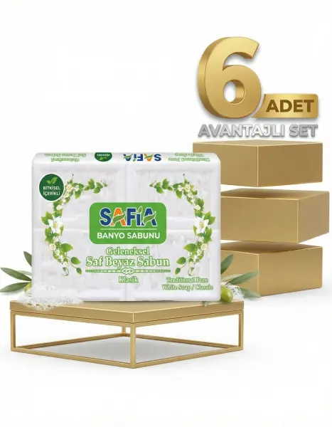 Safia Beyaz Banyo Sabunu 6x600 Gr - 1