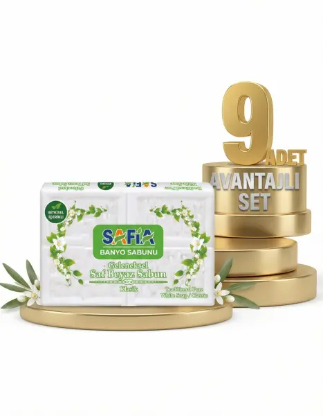 Safia Beyaz Banyo Sabunu 9x600 Gr - 1