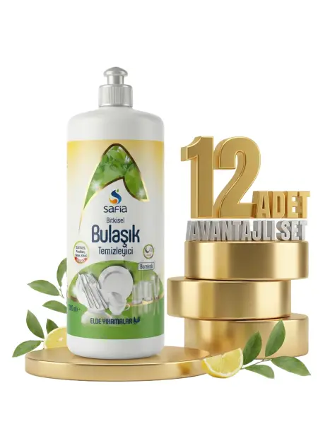Safia Bitkisel Elde Bulaşık Temizleyicisi 12x1 Lt - 1
