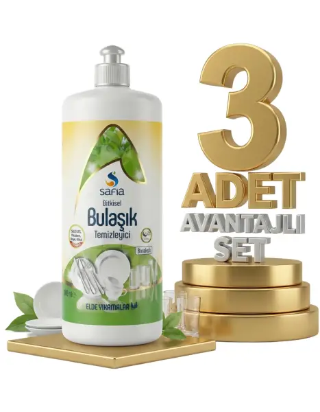 Safia Bitkisel Elde Bulaşık Temizleyicisi 3x1 Lt - 1