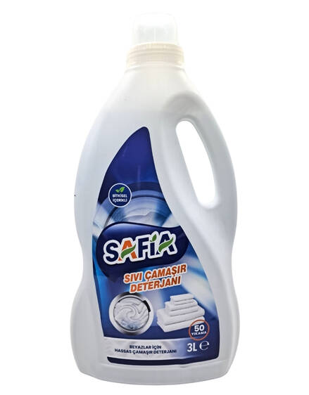 Safia Bitkisel Sıvı Çamaşır Makine Deterjanı Beyazlar 3 Lt - 1