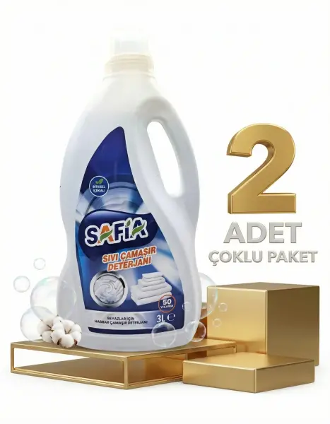 Safia Bitkisel Sıvı Çamaşır Makine Deterjanı Beyazlar 2x3 Lt - 1