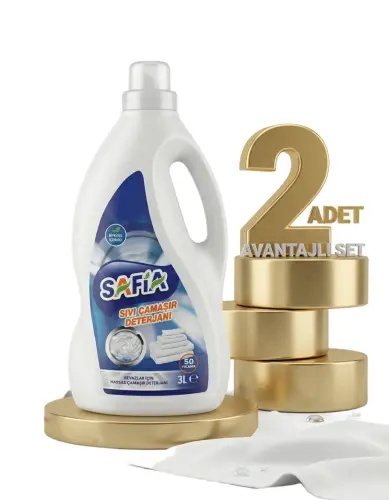 Safia Bitkisel Sıvı Çamaşır Makine Deterjanı Beyazlar 2x3 Lt - SAFİA
