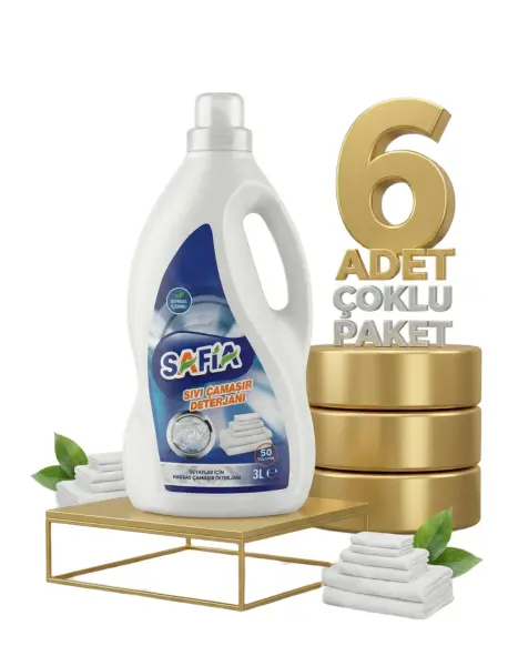 Safia Bitkisel Sıvı Çamaşır Makine Deterjanı Beyazlar 6x3 Lt - 1