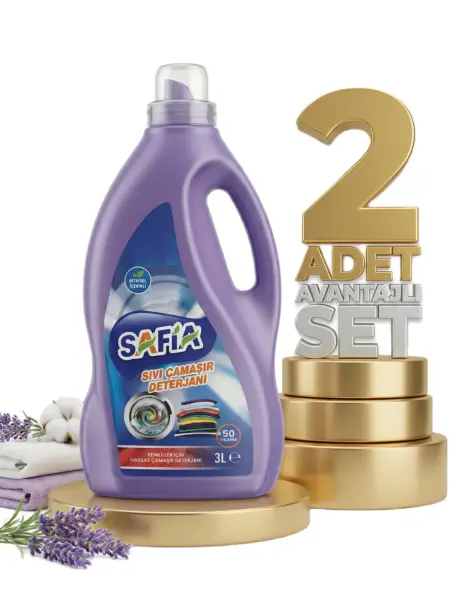 Safia Bitkisel Sıvı Çamaşır Makine Deterjanı Renkliler 2x3 Lt - 1