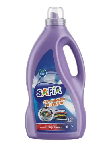 Safia Bitkisel Sıvı Çamaşır Makine Deterjanı Renkliler 3 Lt - 1