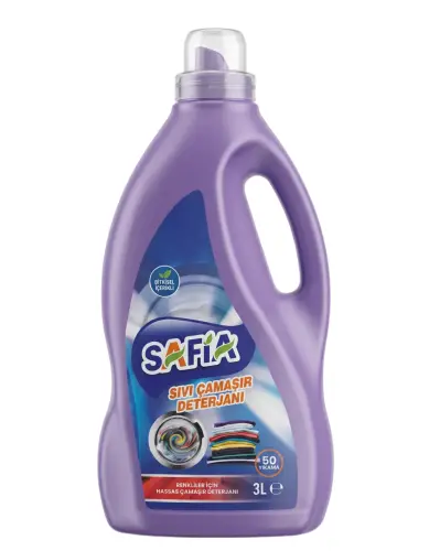 Safia Bitkisel Sıvı Çamaşır Makine Deterjanı Renkliler 3 Lt - SAFİA